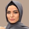 Voile Foulard Hijab en Mousseline Gris Foncé pour Femmes Musulmanes