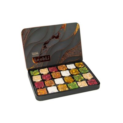 Lokum persan aux fruits à coque et au safran – Confiserie turque au safran parfumé, fruits à coque variés et texture tendre et moelleuse – 600 g