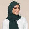 Voile Foulard Hijab en Mousseline Vert pour Femmes Musulmanes