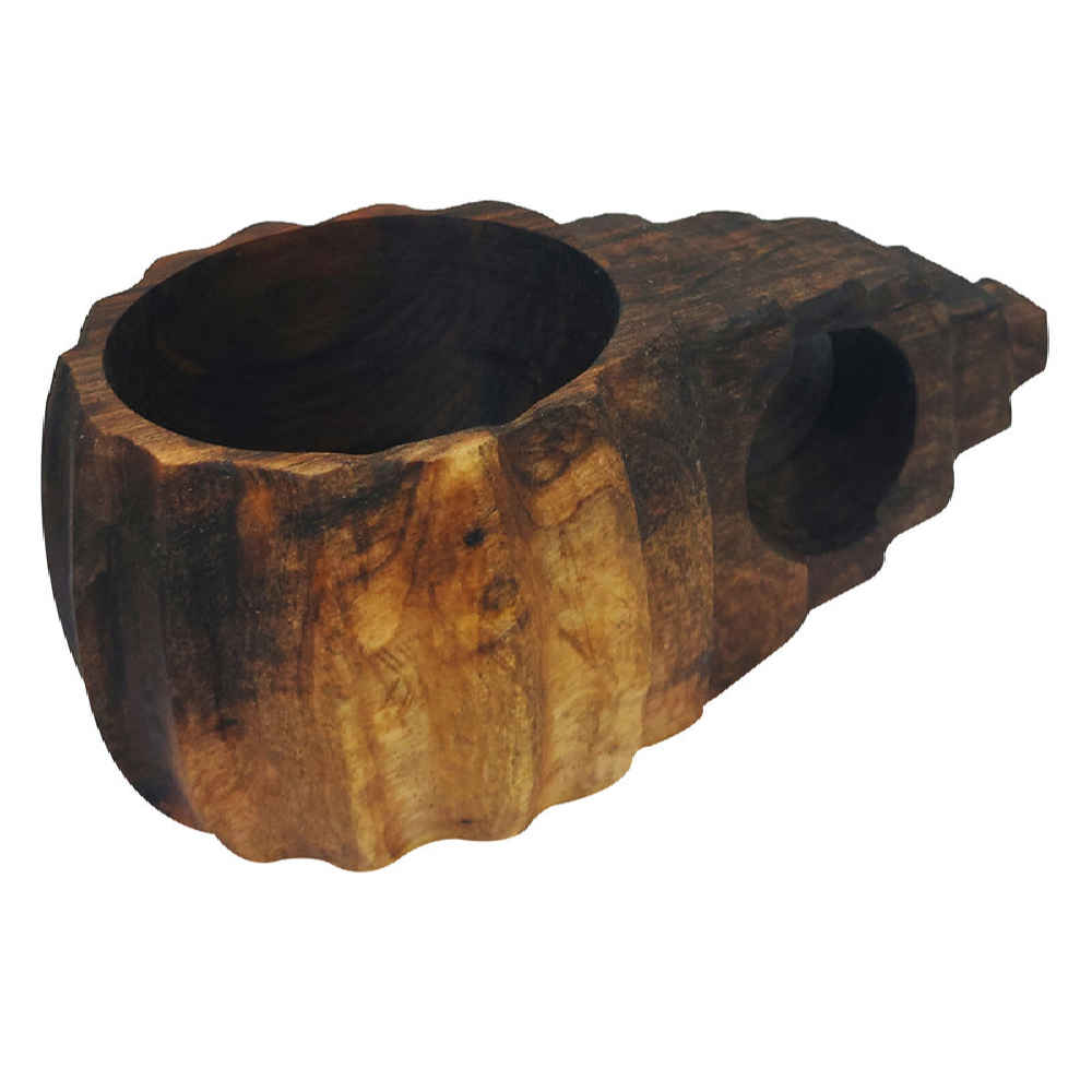 Tasse Rustique en Bois – Tasse de Camping Artisanale Modèle Diamant