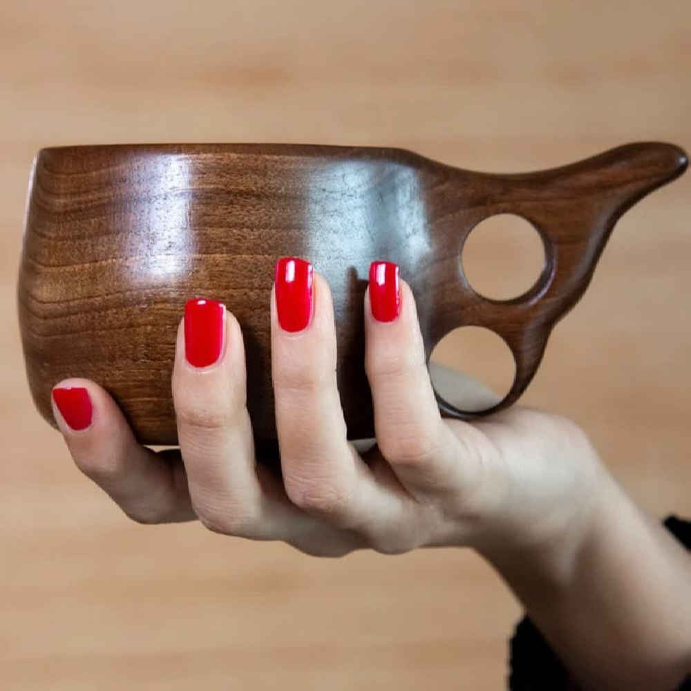 Tasse Rustique en Bois – Tasse de Camping Artisanale Modèle Arko