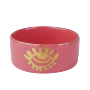 Bol décoratif en céramique rose fait main modèle Eye