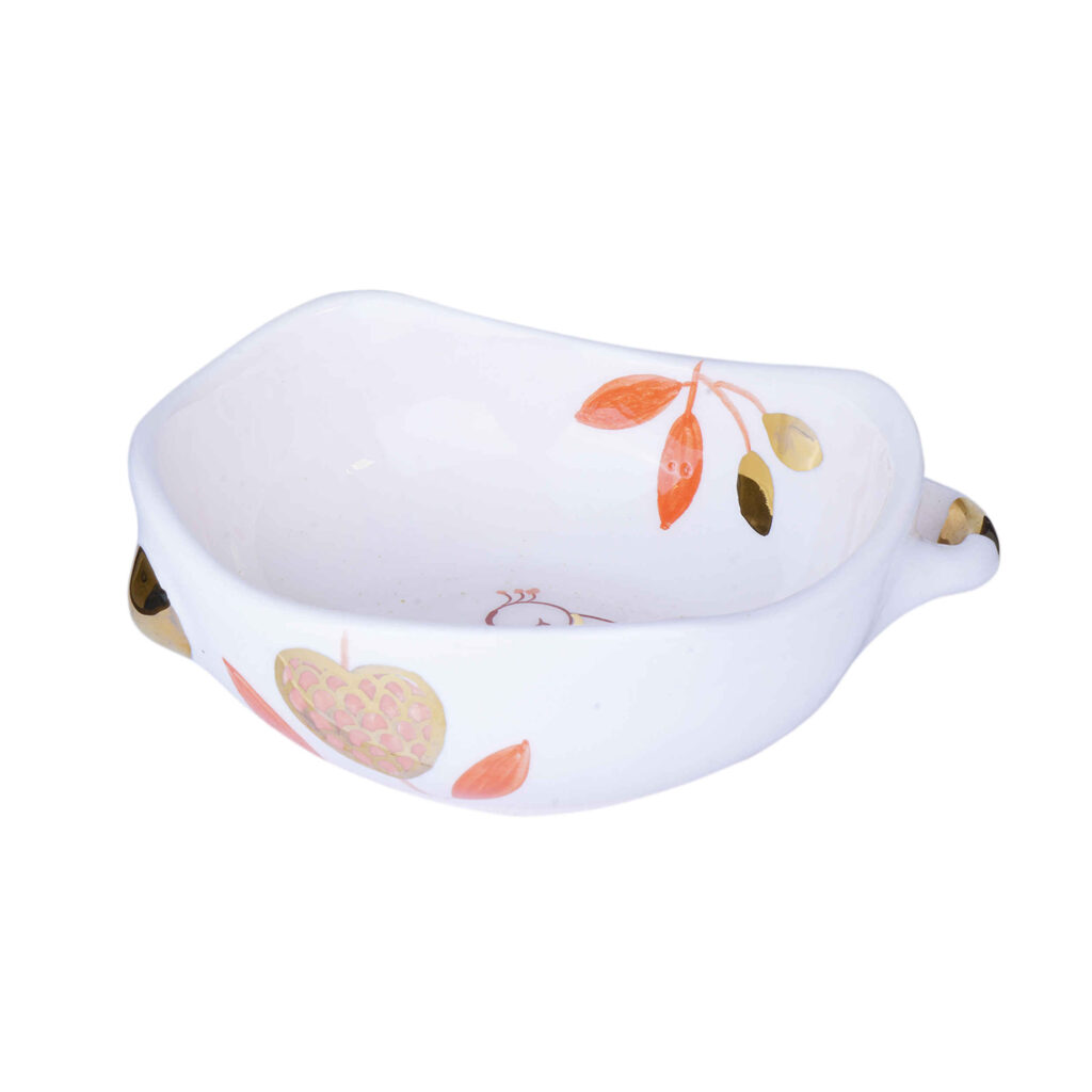 Bol décoratif en céramique blanche fait main modèle Morgh