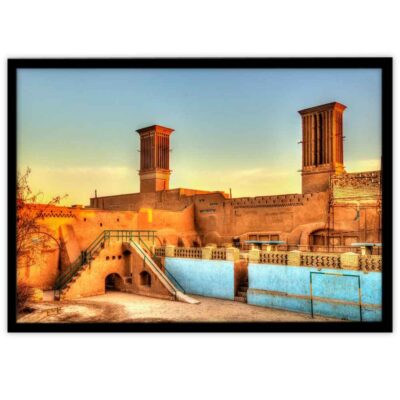 Affiche murale PVC persane rétroéclairée avec cadre – Ville de Yazd