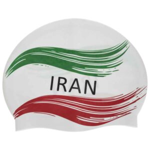 Bonnet de Bain en Silicone avec Design du Drapeau d’Iran