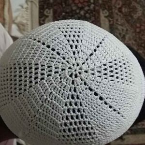 Kufi Taqiyah Turc Blanc – Chapeau de tête musulman en coton traditionnel