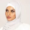 Voile Foulard Hijab en Mousseline Blanc Lait pour Femmes Musulmanes