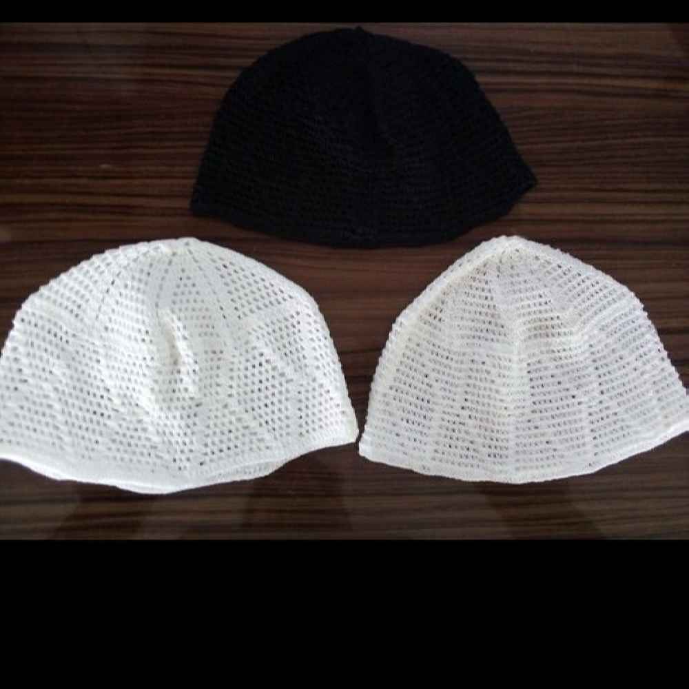 Kufi Taqiyah Turc en Crochet – Chapeau de tête musulman en coton traditionnel