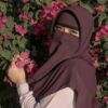 Foulard Carré Musulman Marron & Niqab pour Femmes