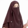 Foulard Carré Musulman Marron & Niqab pour Femmes
