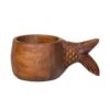 Tasse Rustique en Bois - Tasse de Camping Artisanale Modèle Poisson