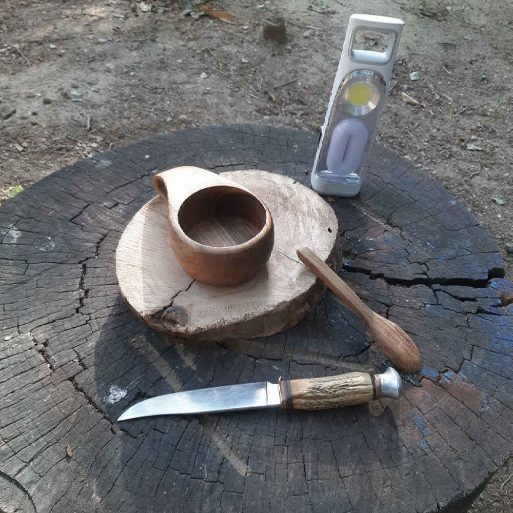 Tasse Rustique en Bois – Tasse de Camping Artisanale Modèle Nika
