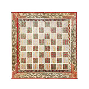 Plateau d’Échecs en Marqueterie Incrustée en Bois Persan Modèle Shahkar
