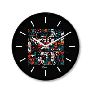 Horloge de bureau imprimée style persan ronde avec calligraphie – Alphabet