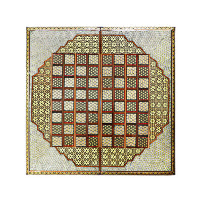 Plateau d’Échecs en Marqueterie Incrustée en Bois Persan Modèle Saltanat