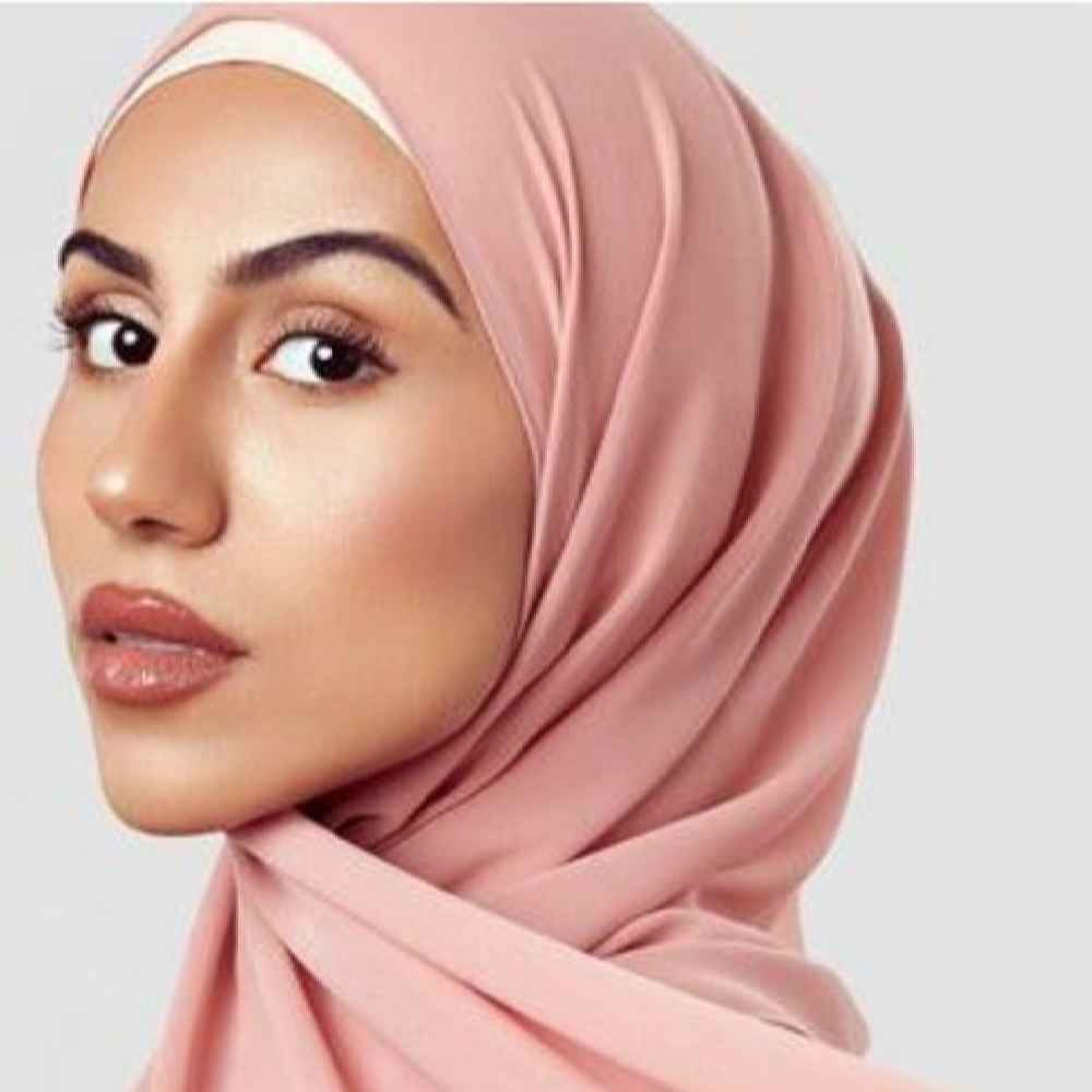 Voile Foulard Hijab en Mousseline Rose pour Femmes Musulmanes
