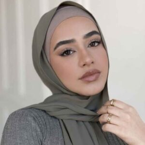 Voile Foulard Hijab en Mousseline Vert Sauge pour Femmes Musulmanes