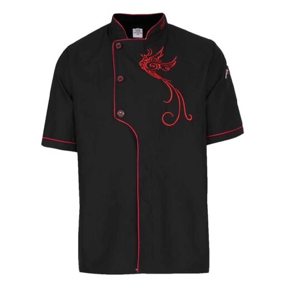 Veste de chef à manches courtes brodée