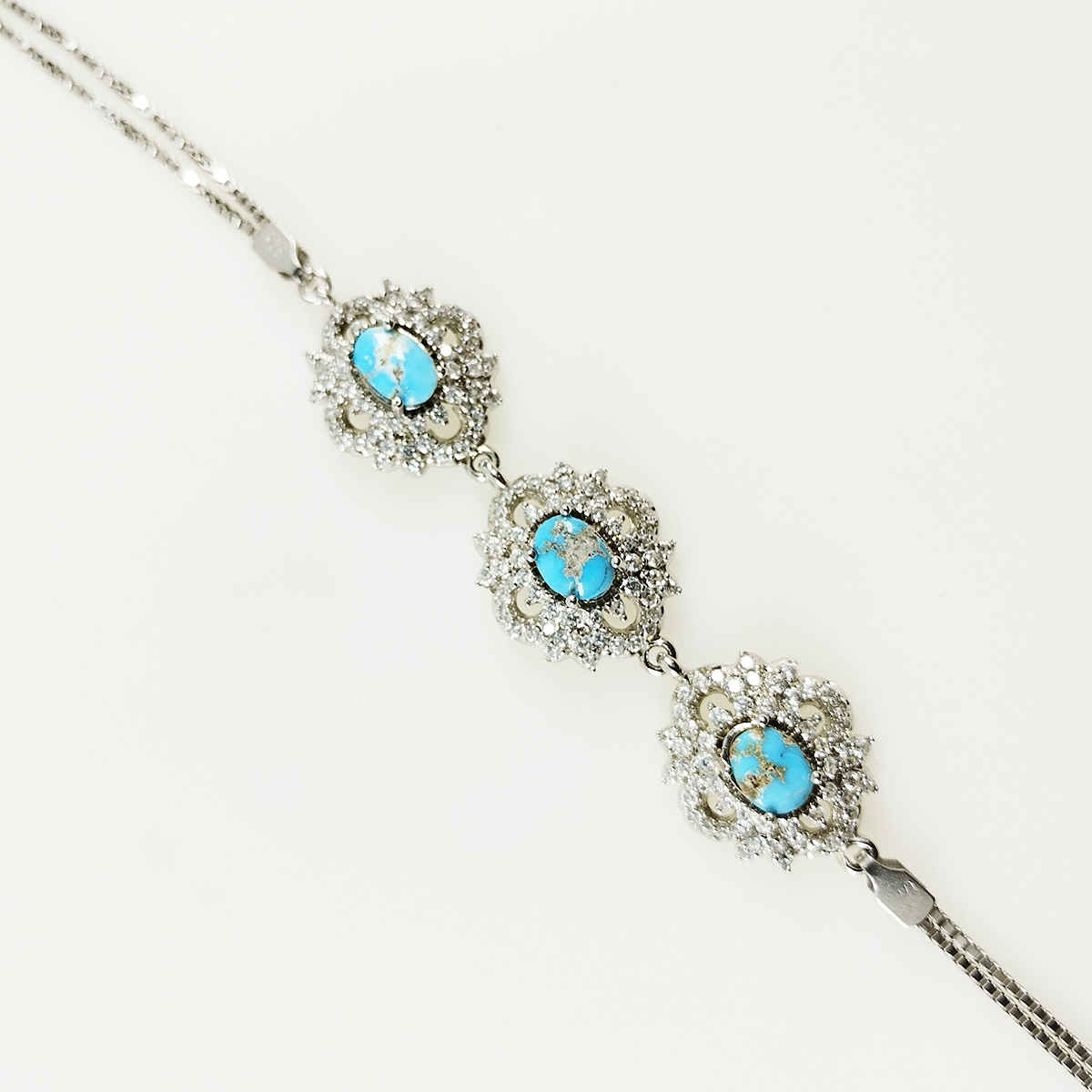 Bracelet en Argent avec Pierre Turquoise pour Femmes Baran