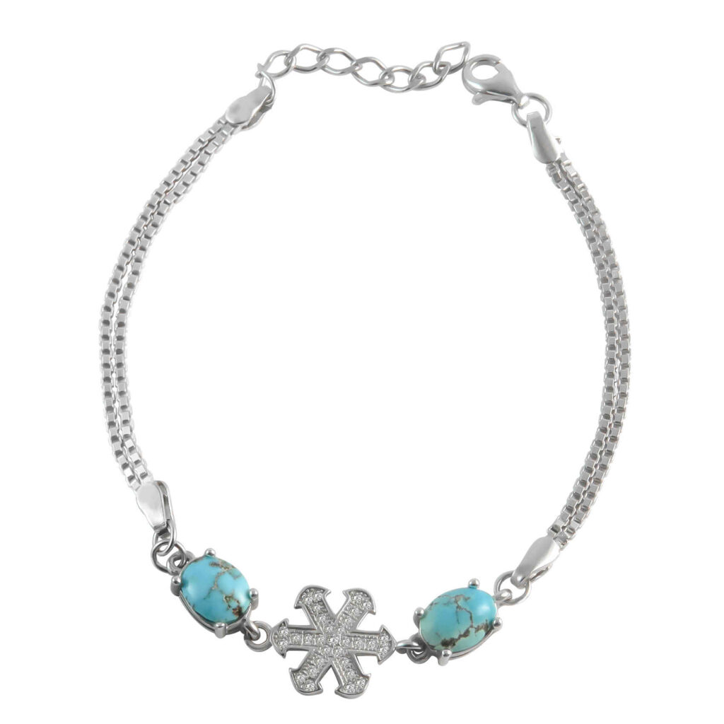 Bracelet en Argent avec Pierre Turquoise pour Femmes Kian