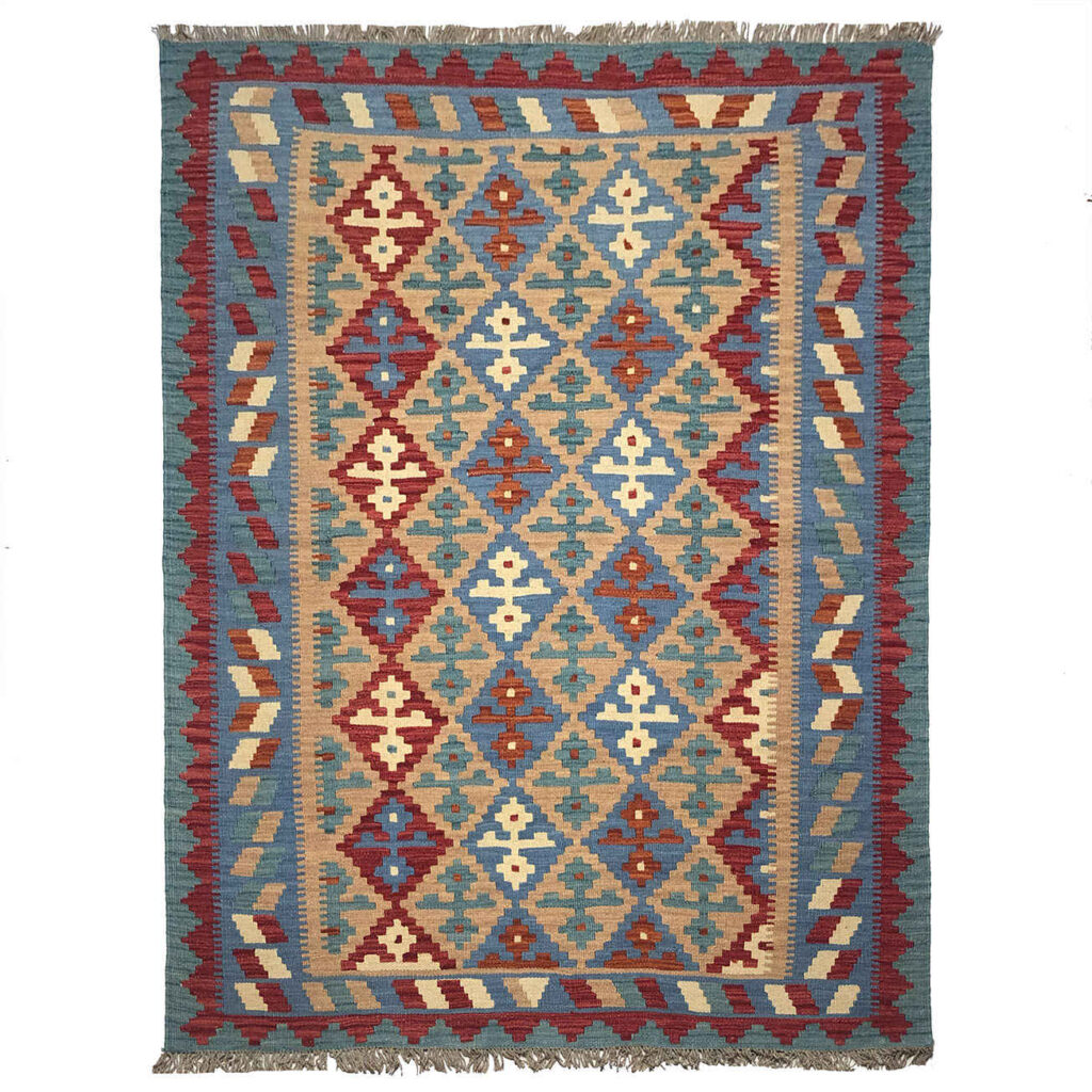 Tapis Kilim en laine persane tissé à la main Traditionnel Modèle Yavar