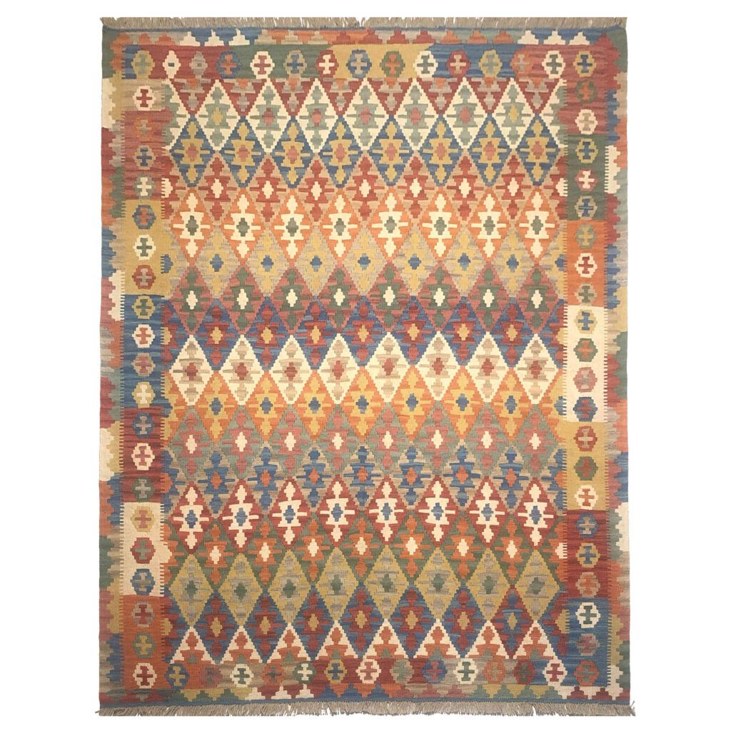 Tapis Kilim en laine persane tissé à la main Traditionnel Modèle Elahe