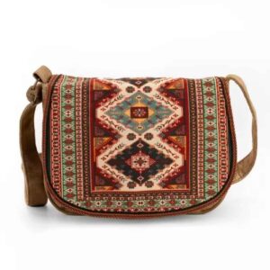 Sac à bandoulière bohémien avec motif géométrique inspiré de la Perse