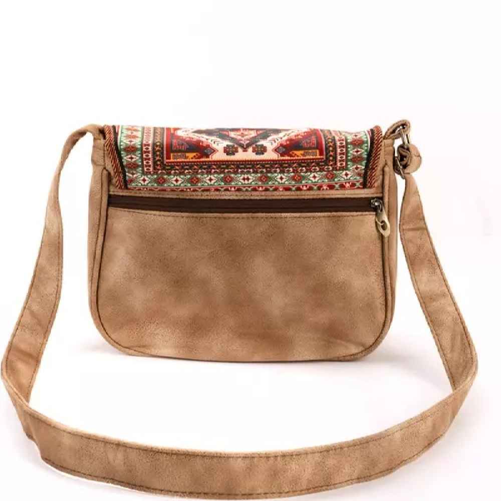 Sac à bandoulière bohémien avec motif géométrique inspiré de la Perse