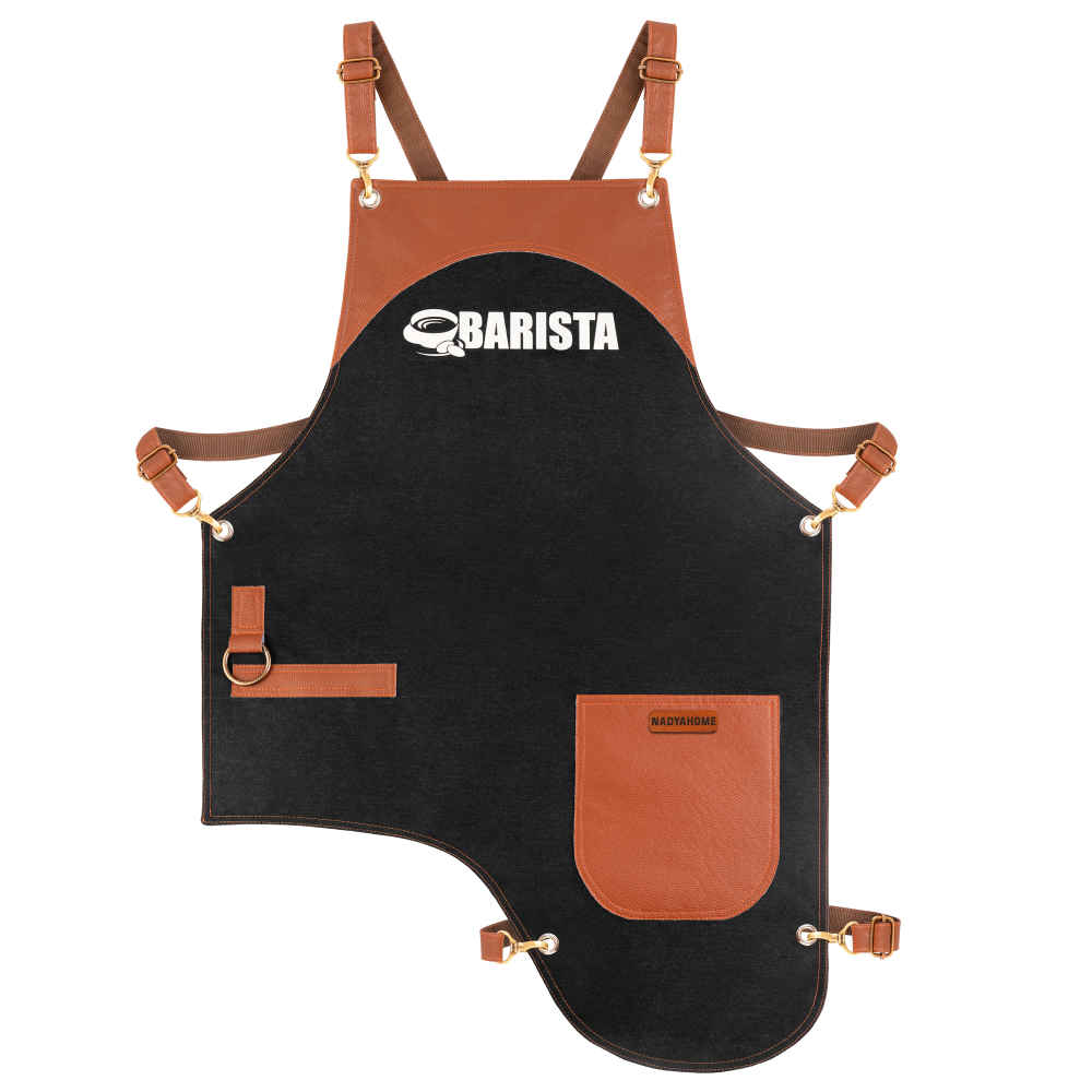 Tablier de barista en cuir et tissu – Élégant et durable