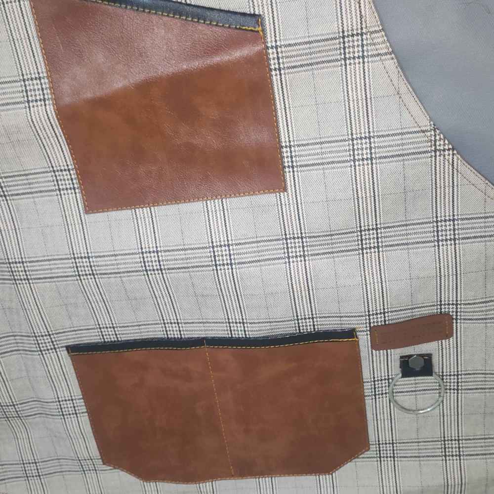 Tablier de barista en cuir et tissu – Design classique et polyvalent