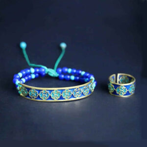 Ensemble de bracelet en laiton et bague persans Modèle Eslimi
