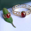 Ensemble de bracelet en laiton et bague persans Modèle Hana