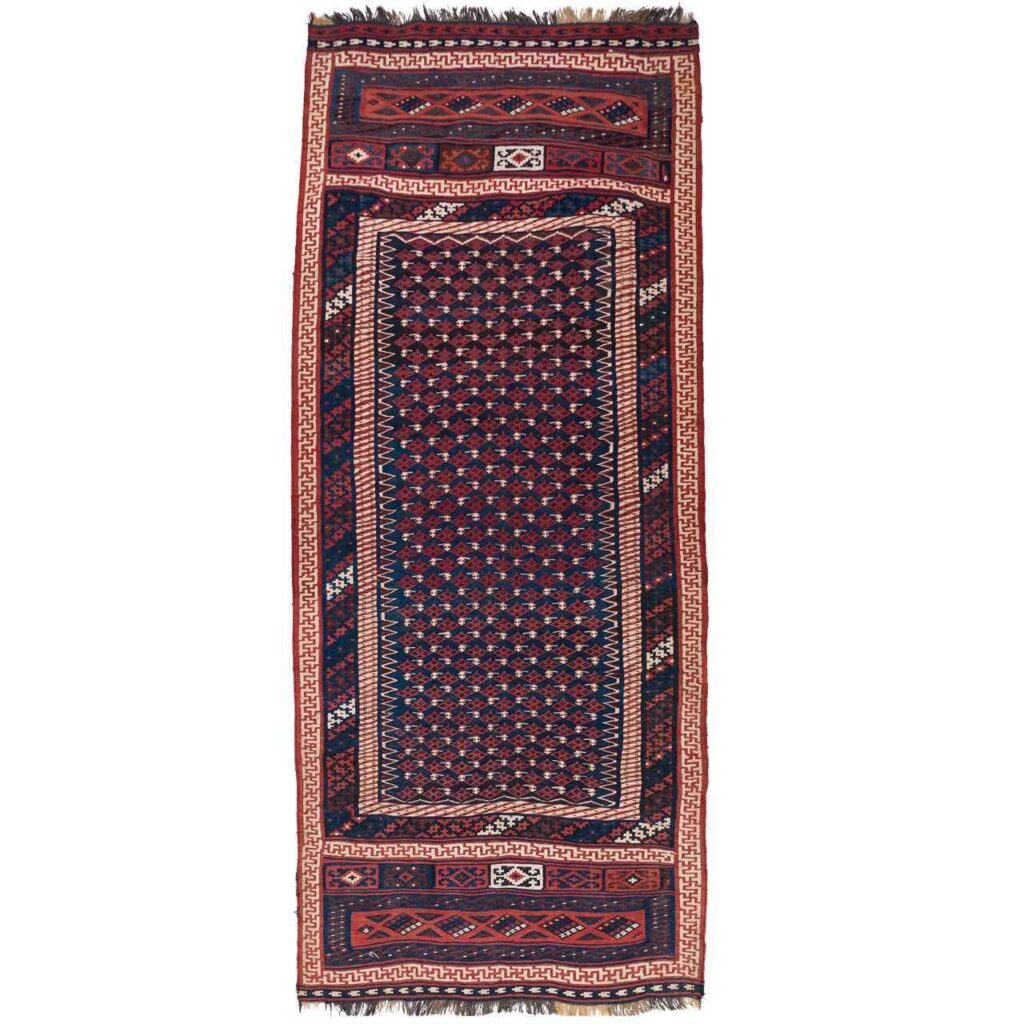 Tapis Kilim persan vintage en laine tissé à la main Ghashghaei