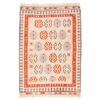 Tapis Kilim en laine persane vintage tissé à la main Qashqai Couleurs Roses