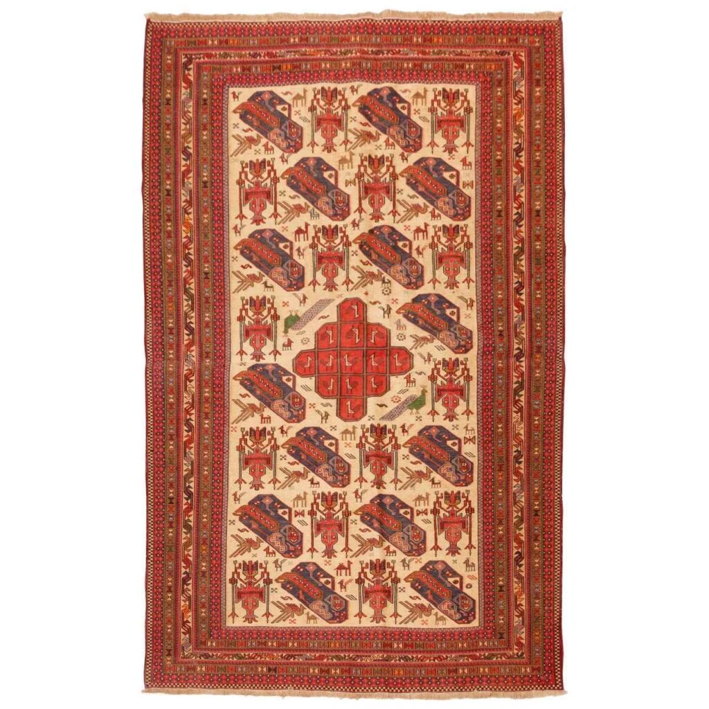 Tapis Kilim en laine persane vintage tissé à la main à Sirjan Orange