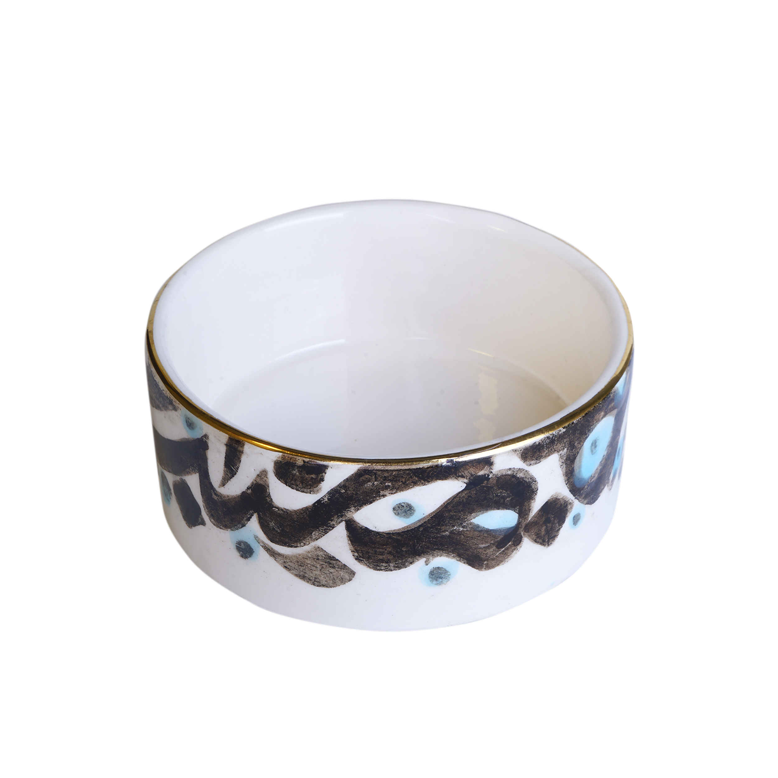 Bol décoratif en céramique blanche fait main modèle Neveshte