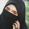 Foulard Carré Islamique Noir & Demi-Niqab pour Femmes
