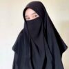 Foulard Carré Islamique Noir & Demi-Niqab pour Femmes