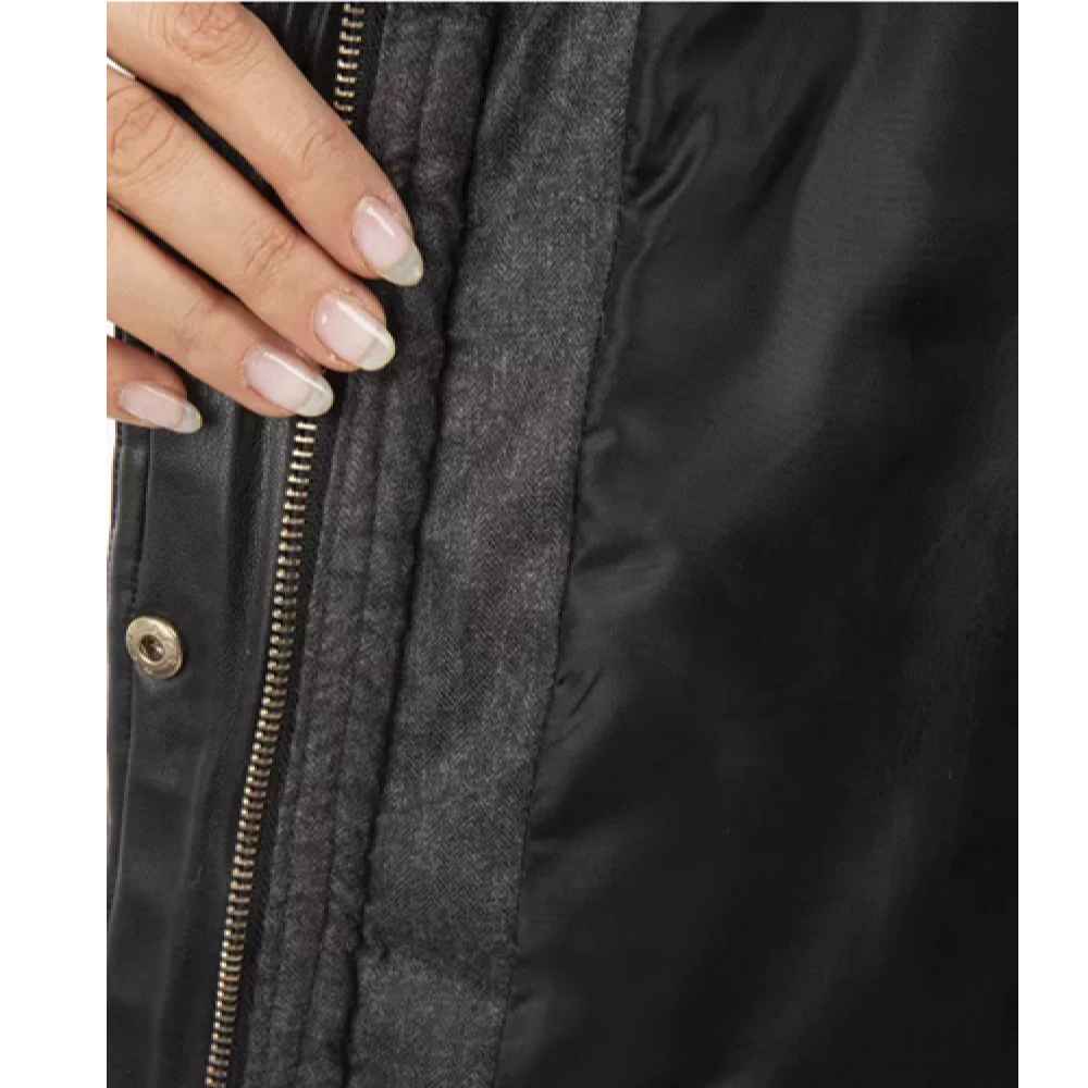 Doudoune pour femme à manches longues avec fermeture éclair et capuche Nazila