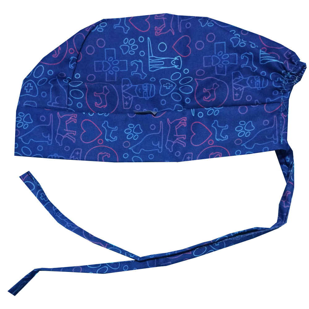 Blouse vétérinaire bleue pour femme et ensemble de bonnet – Professionnel et coordonné