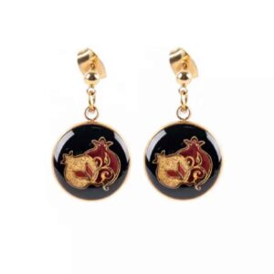 Boucles d’oreilles persanes plaquées or pour femmes, grenade Yalda