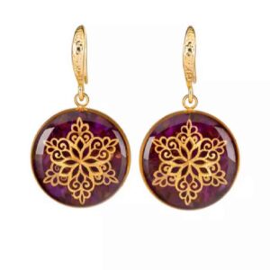 Boucle d’oreille plaquée or pour femmes, Shamse