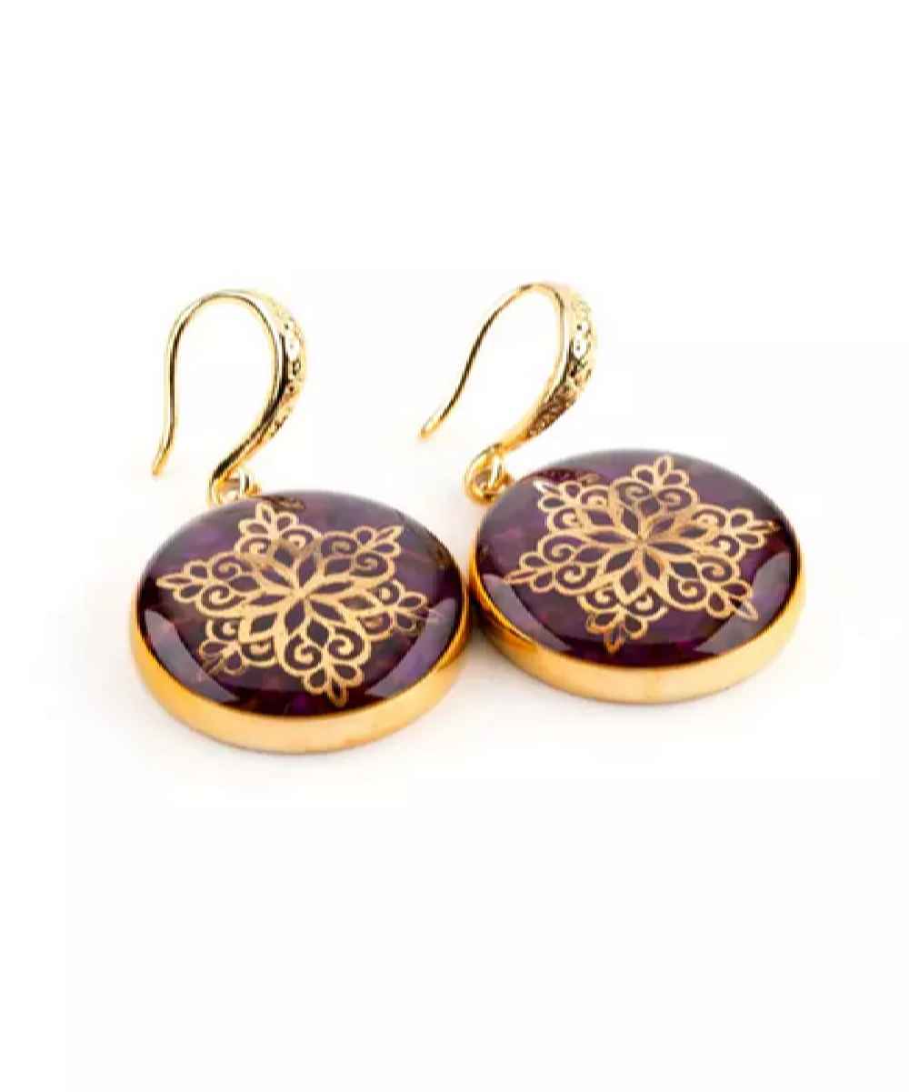 Boucle d’oreille plaquée or pour femmes, Shamse