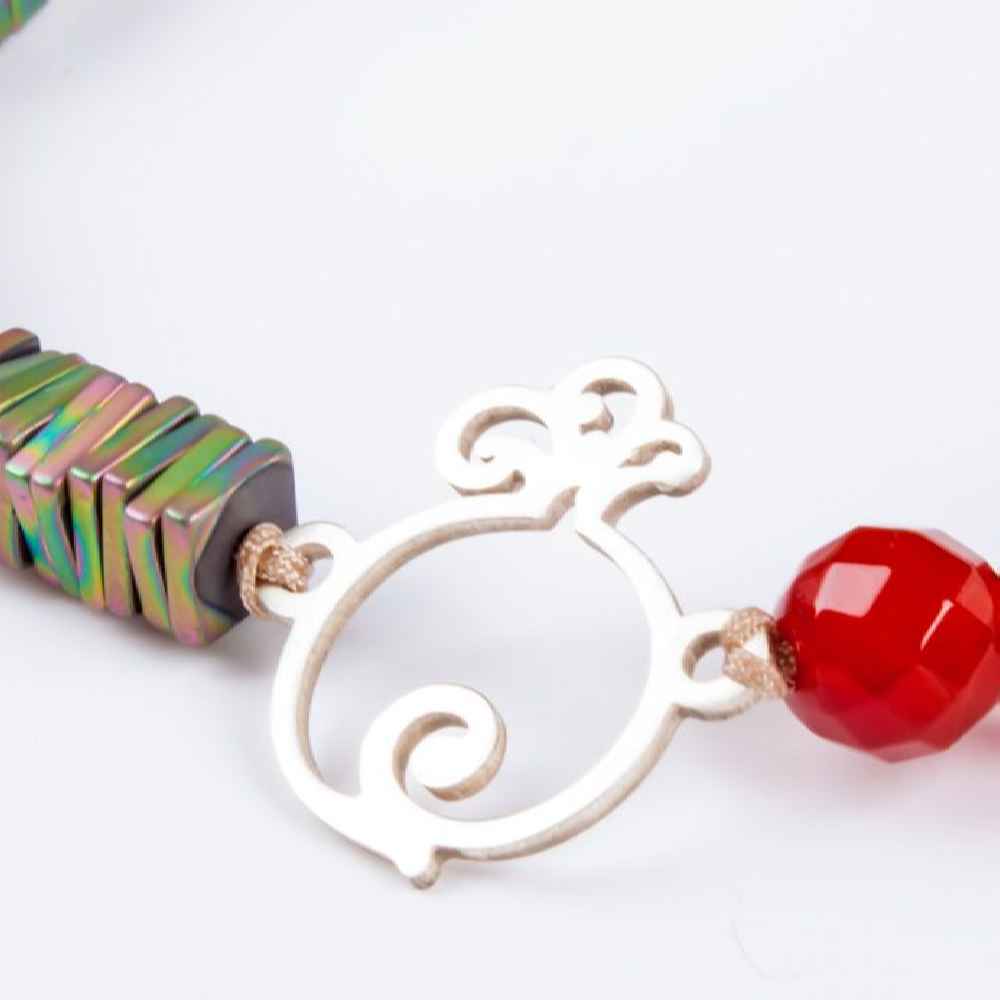 Bracelet Perlé en Argent Persan pour Femme – Modèle Grenade