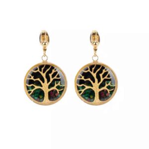 Boucles d’oreilles persanes plaquées or pour femmes, Arbre de Vie