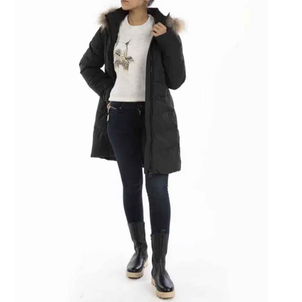 Doudoune pour femme à manches longues avec fermeture éclair et capuche Foad