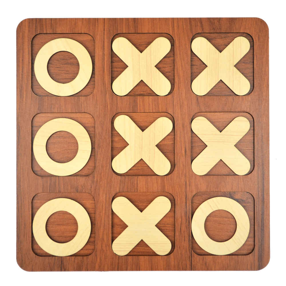 Jeu de Morpion en Bois – Stratégie Classique avec un Design Élégant