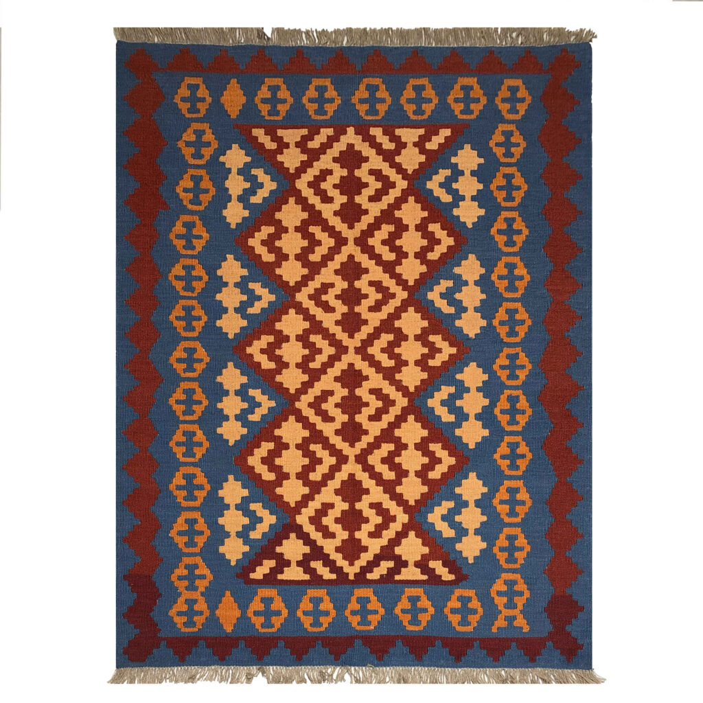 Tapis Kilim en laine persane tissé à la main Traditionnel Qashqai Mohana