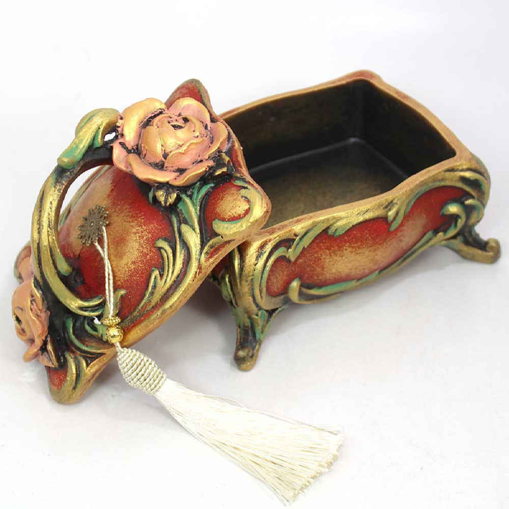 Boîte à bijoux en polyester artisanale au style vintage