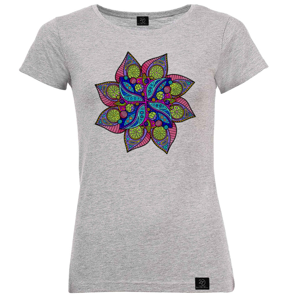 T-shirt Gris à Manches Courtes Modèle Sahand – Touche Subtile Persane